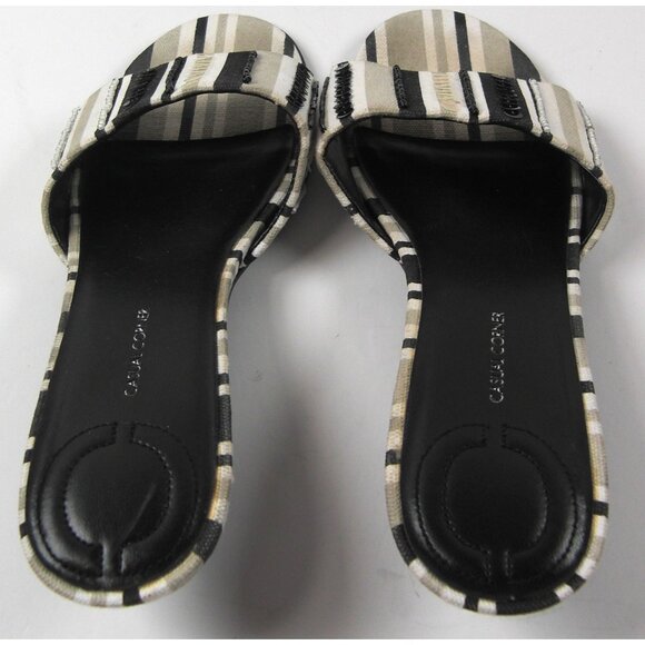 Casual Corner Flat Striped Opened Toe Sandals Women's Size 7 - Picture 3 of 5
